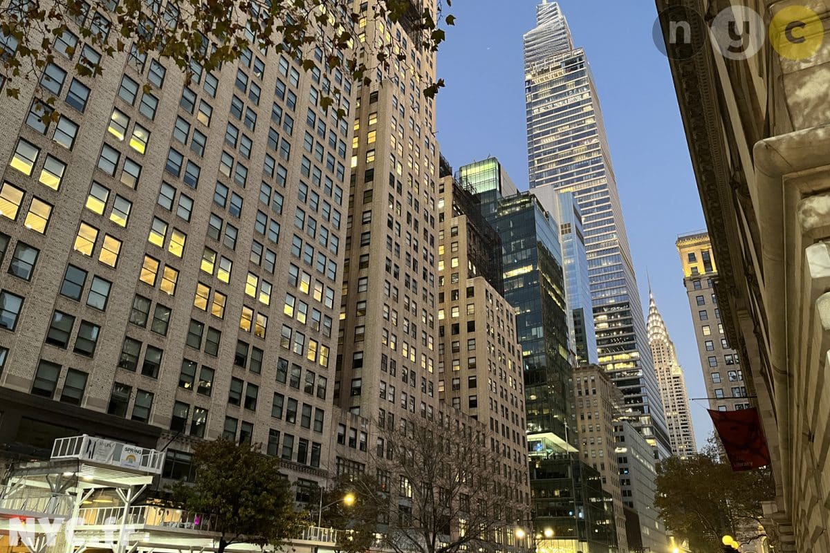 Summit One Vanderbilt and Chrysler Building from Bryant Park