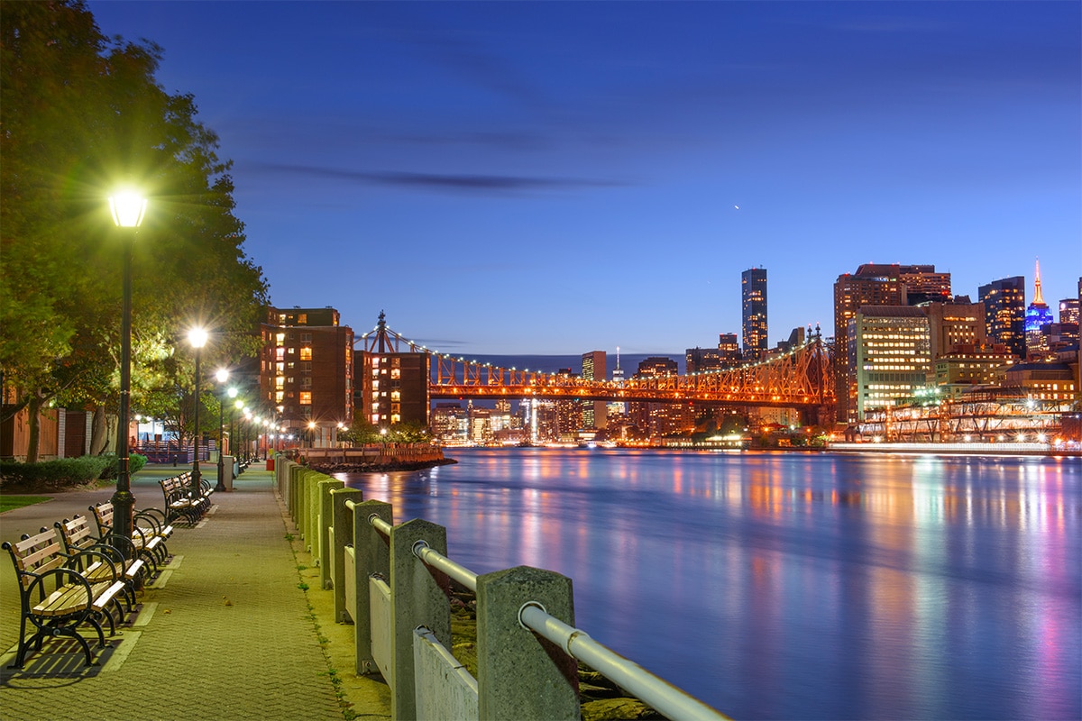 View of Queensboro Bridge in the evening