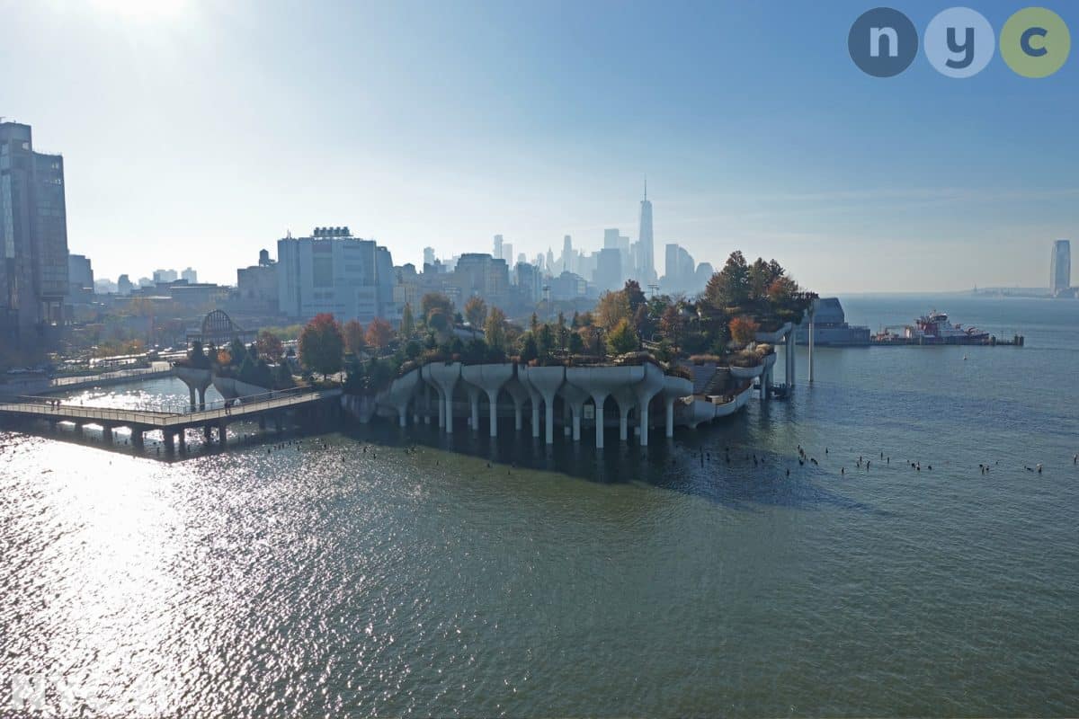 View of lower Manhattan from the Rooftop of Pier 57.