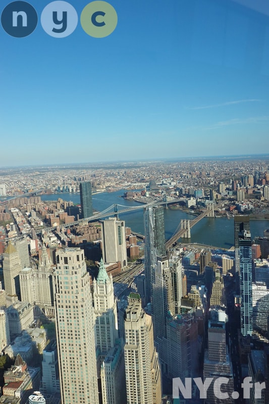 Vue sur le pont de Brooklyn depuis le One World Observatory
